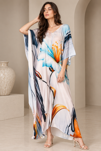 Robe longue ample pour femme, style Dashiki africain, manches kimono, imprimée - Product Image 3