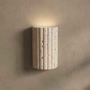 Estante de Pared Rectangular Moderno de Hormigón con Diseño Acordonado y Luz Ambiental con Temática Natural para Decoración del Hogar y Sala de Estar - Product Image 2