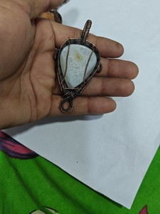 Handmade Copper Wire Wrapped Solar Quartz Pendant Necklace Boho Style Jewelry Wholesale - Product Image 1