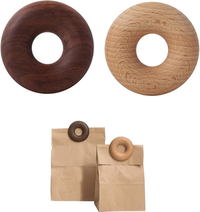 Clips en bois de hêtre très demandés, trois pièces, design tendance, pour sceller et conserver les aliments - Product Image 5