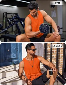 Heavyweight Stretch <b>Men</b>’s Tank Top Sleeveless Gym Vest Fitness Workout Shirt Bodybuilding <b>Singlet</b> Athletic Sportswear Custom - Product Image 5