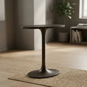 Modern <b>Round</b> <b>Coffee</b> <b>Table</b> Solid Wood <b>Walnut</b> Midcentury Design Living Room Furniture - Product Image 5