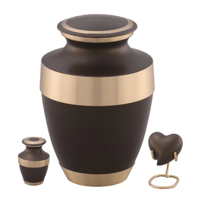 Elegant Pearl White Brass Cremation Urn For Adult Human Ashes Hand Carved Floral Band Polish Silver Finish Funeral <b>Memorial</b> Urn - Product Image 2