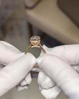 Bague solitaire en diamant de laboratoire taille coussin allongée 4.0 CT, diamants blancs |   Plaqué or 18 carats certifié IGI, tendance