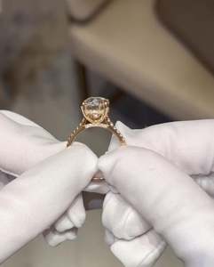 4.0 CT Elongated Cushion Cut Lab Grown Filled Diamond Solitaire Ring Women | IGI Certified 18K Gold Plated Trendy Engagement - Product Image 5