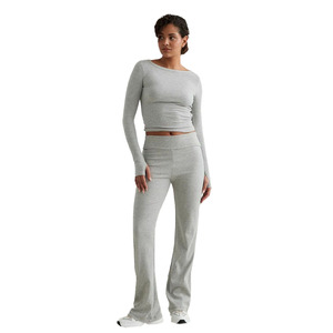 Haut court de yoga respirant et écologique pour femme, grande taille, à séchage rapide, anti-bactérien, avec logo personnalisé, en Spandex/Nylon - Product Image 1