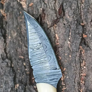 Damascus Blade Fixed Blade Knives Hiking Hunting Outdoor Survival Knives with Leather Pouch Ready Stock Wholesale - Product Image 4