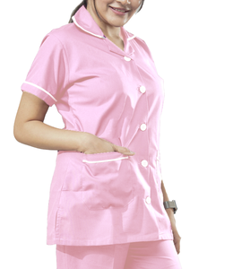 Conjunto de Uniforme Médico Personalizado, Top Corto Elástico para Spa, Unisex, Ajustable, de Poliéster y Spandex, Talla Grande - Product Image 1