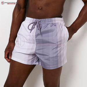 Shorts de bain décontractés pour hommes, bicolores, à séchage rapide, avec bande latérale et cordon de serrage à la taille - Product Image 4