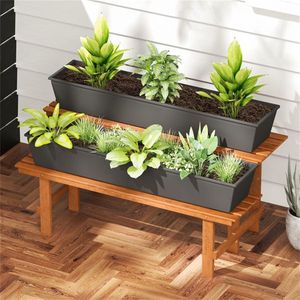 Portavasi a Forma di Scala con Design in Legno a Doppio Strato - Product Image 2