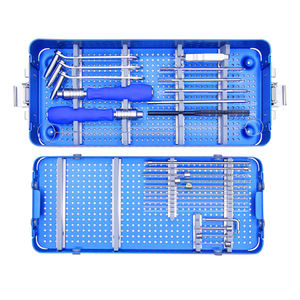 Juego de instrumentos de tornillos de compresión canulados sin cabeza de Azicon para fracturas de articulación escapoides, medidor de profundidad para perforación ósea, estuche de esterilización - Product Image 1