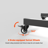 Chariot TV électrique AUKI avec roulettes, pivotant, réglable en hauteur, en acier robuste, standard pour téléviseur de 90 pouces, VESA 800X600