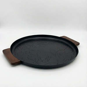 Modern Matte <b>Black</b> Floral <b>Serving</b> <b>Tray</b> Designer Metal Platter for Luxury Hospitality & Home Decorative Arabic Home <b>Serving</b> <b>Tray</b> - Product Image 1