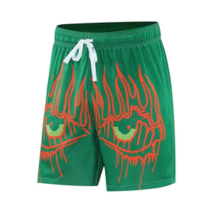 Pantalones Cortos Deportivos de Malla con Estampado de Llamas Personalizados para Hombre, Transpirables, para Entrenamiento, Ropa de Verano, Proveedor Mayorista OEM ODM - Product Image 1