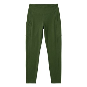 Olive Green Color <b>Leggings</b> <b>with</b> <b>Pocket</b> High Waist Full Length Knitted Spandex Polyester Breathable Quick Dry Women's Activewear - Product Image 3