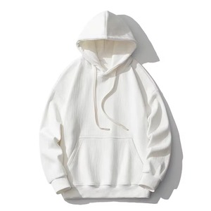 Sweat-shirt à capuche pour homme 100% coton molletonné Coupe classique Couleur unie Vêtement décontracté pour l'automne Avec poche avant Impression sérigraphique - Product Image 4