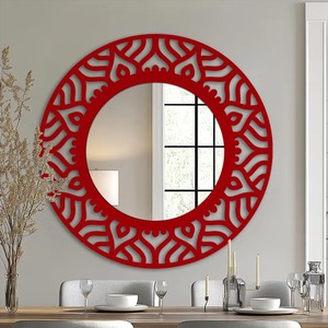 Black <b>Frame</b> Round Wall Mirror Perfect For Living Room Bedroom And Entryway Modern Minimal Home Decor Handcrafted From India - Product Image 2