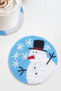 Ensemble de dessous-de-verre en perles de verre motif chapeau de cowboy rose, avec bordure argentée ronde, pour la protection de la table lors de fêtes à thème, dans la cuisine, la salle à manger ou le bar - Product Image 4