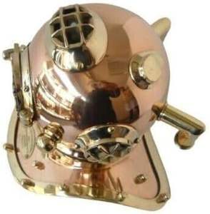 Casco de Buceo Antiguo de Cobre y Latón, Modelo US Navy Mark V, para Aguas Profundas, Color Oro Rosa, Hecho en India - Product Image 5