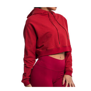 Sweat à capuche court pour femmes à la mode sérigraphie personnalisée logo brodé ou sublimation léger et à la mode - Product Image 5