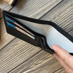 Portefeuille en cuir de vachette durable pour homme, fait main, en cuir véritable, design fin, haute qualité - Product Image 4