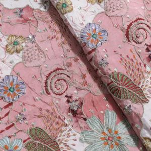 Premium position print with embroidery fabric is a modern textile designed for stylish fashion and <b>garment</b> collections This fabr - Product Image 4