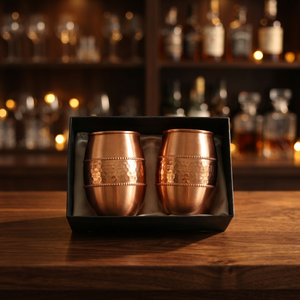 Gobelet moderne en cuivre martelé, finition mate, détails perlés, verre à boire en cuivre pur, tasse à eau de qualité supérieure, pour la maison, le bar, la cuisine - Product Image 2