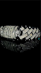 Pulsera de Cadena con Diamantes Redondos Brillantes Plateados para Mujer, Acero Inoxidable, Estilo Hip Hop, Joyería Clásica para Bodas - Product Image 6
