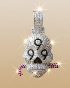 Pendentif Crâne en Moissanite VVS, Bijoux Hip-Hop Gothiques, Pendentif en Argent 925 Sertie de Pierres pour Hommes, Style Streetwear, Bijoux Rap, Halloween - Product Image 1