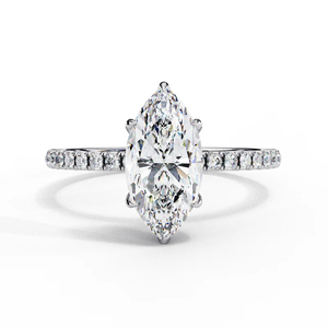 Wholesale Cut Marquise Lab Grown Diamond 14K 18K White Gold 925 Sterling <b>Silver</b> Promise <b>Ring</b> Prong <b>Statement</b> Wedding Jewelry - Product Image 1