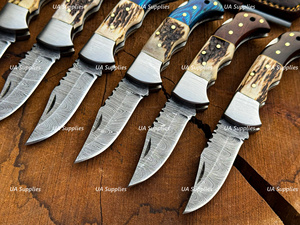 Wholesale Best Price Industrial Grade Damascus Steel Clip Point Hunting Camping Foldbale Pocket Knife OEM EDC Knife Low MOQs - Product Image 4