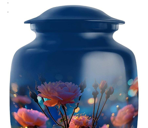 Urna Funeraria Artesanal de Diseño Moderno Americano para Adultos, Hermosa Urna Conmemorativa Azul para Entierro, Capacidad de 200 Pulgadas Cúbicas - Product Image 5