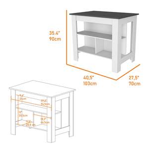 Stamford Set da cucina in due pezzi bianco/onice include isola cucina e armadio - Product Image 6