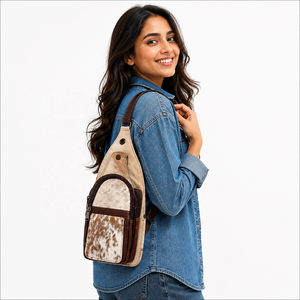 Bolso de Hombro de Cuero Vacuno con Pelo, Elegante y Moderno, Bolso de Viaje, Fácil de Llevar, Cinturón Portamonedas, Bolsos Multiusos - Product Image 3