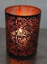 Candelabros de metal de estilo marroquí Linternas Tarros de velas - Product Image 2