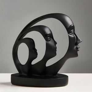 Escultura Facial Abstracta Moderna Nórdica, Decoración Artística de Resina Ecológica para Sala de Estar y Vinoteca, Estilo Ángel - Product Image 3