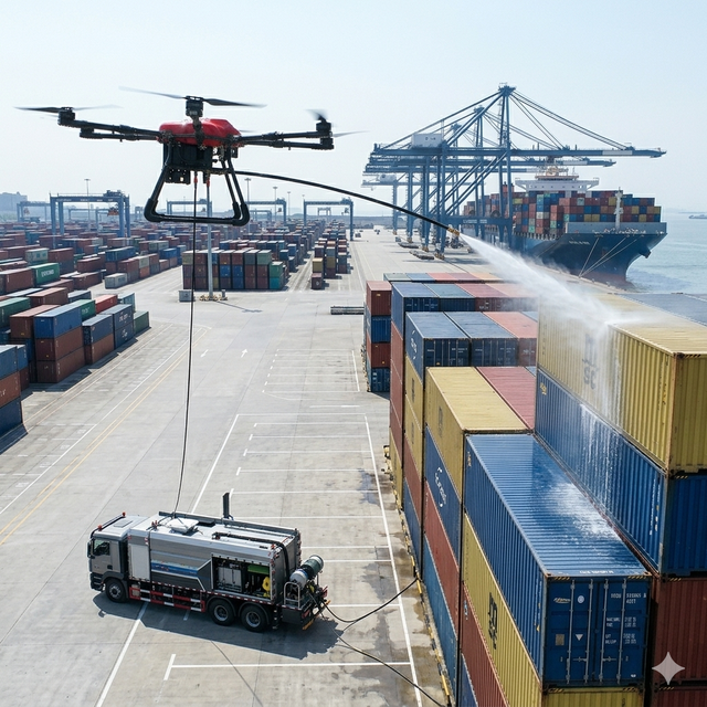 Specialized Washing Drone Curtain Wall Cleaning Equipment Autonomous Aerial System Efficient Exterior Maintenance Solution