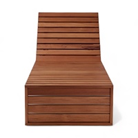 Chaise longue en teck massif durable et moderne, résistante aux UV, écologique, pour hôtel, extérieur, plage, parc, villa