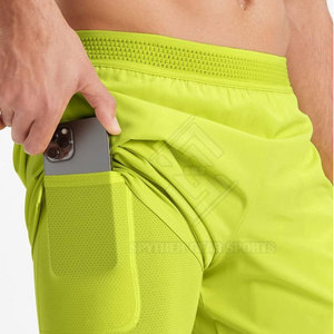 Wholesale Price Outdoor Use Men Double <b>Layer</b> Shorts Custom Logo Oversized Light Weight Solid Casual <b>Mid</b> Waist - Product Image 5