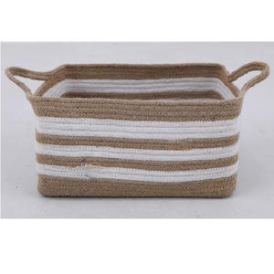 Panier de rangement en jute et coton, panier de rangement écologique avec poignée pour suspendre les fruits dans la cuisine - Product Image 6