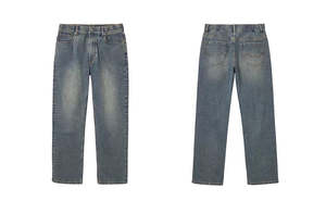 กางเกงยีนส์ผู้ชายทรงตรง ขาตรง น้ำหนักปานกลาง สไตล์ลำลอง สีน้ำเงินเข้ม ล้างแบบวินเทจ ใส่สบาย เหมาะสำหรับฤดูหนาว - Product Image 6