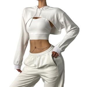 Qualité pure prix abordable tendance style nouveau arrivé marque privée bon fabricant Crop Top sweat à capuche - Product Image 6