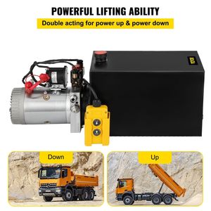 20 <span class=keywords><strong>Quart</strong></span> thủy lực đơn vị điện đôi diễn xuất Dump Trailer bơm với 12V DC SAE #6 cổng 3200 PSI thép hồ chứa cho xe thang máy - Product Image 3