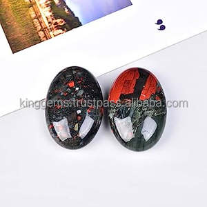 Wholesale Natural African Bloodstone Carved Palmstone for Reiki Meditation Pocket Healing Stone Feng Shui Semi-Precious Stone - Product Image 5