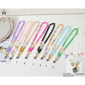 Portachiavi con Catena in Plastica Marca Z, 70Cm, Design alla Moda Multicolore con Perline e Chiusura a Fibbia - Product Image 3