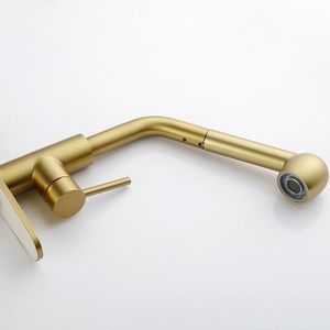 Rubinetto da Cucina in Acciaio Inox Dorato con Maniglia Singola e Doccetta Estraibile - Product Image 6