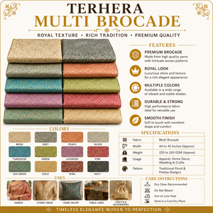 Tela de Seda Brocada de Doble Cara de Primera Calidad, Jacquard Floral, Textil Tejido para Sarees, Ropa, Decoración de Bodas, Manualidades y Tapicería - Product Image 6