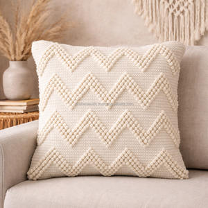 Eco-Friendly 30x50 Bohemian White <b>Body</b> <b>Pillow</b> Case Decorative Cushion <b>Cover</b> with Tassels Wool Throw <b>Pillow</b> <b>Cover</b> From India - Product Image 2