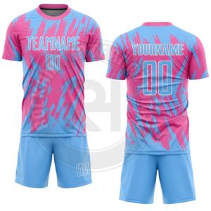 Conjunto de uniforme de fútbol para equipo, camiseta y pantalones cortos de poliéster ligeros para práctica, competición y juego profesional - Product Image 2