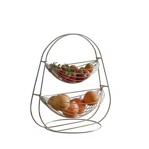 Étagère de rangement pour fruits à trois niveaux en métal, panier rectangulaire en acier inoxydable, organisateur de cuisine au design minimaliste, type sur pied durable - Product Image 3
